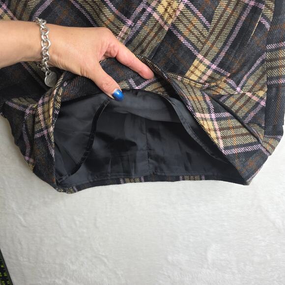 Plenty By Tracy Reese sz4 Unique Plaid layers wool skirts Fall Old money British - Picture 9 of 14